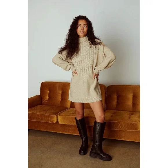 short knit dress long sleeve Baltic Born Womens Suki V Neck Sweater Dress | Winter Green